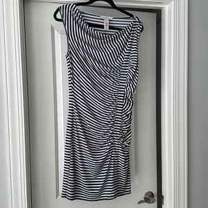 Laundry by Design Navy and White Stripe Dress Size 8 NWT